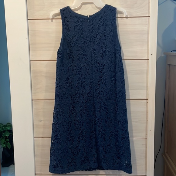 Ann Taylor Loft Dress - 6 Petite - Blue Lace Shift Dress - Picture 3 of 4
